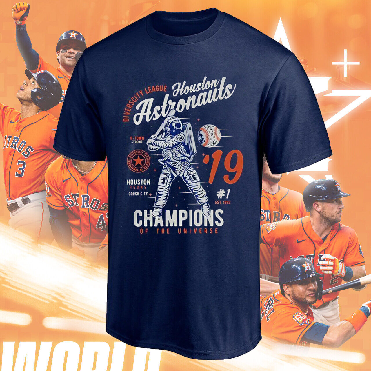 Vintage Houston Astros Space Baseball City 2022 T-shirt Finals Champs S-5xl Size Up To 5xl
